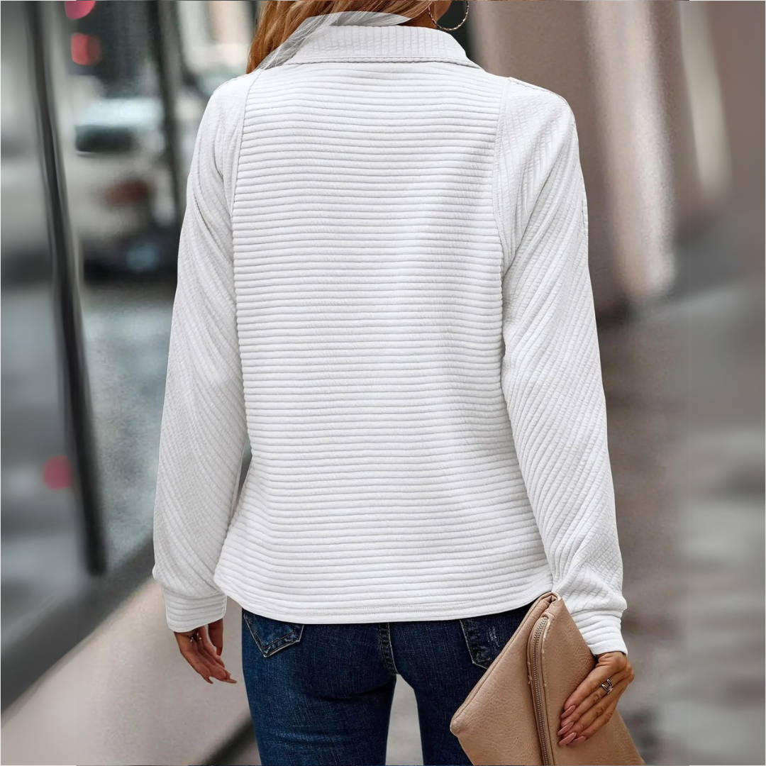 EB | Chic Reißverschluss-Kragen Pullover
