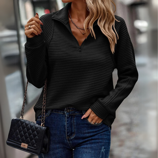 EB | Chic Reißverschluss-Kragen Pullover