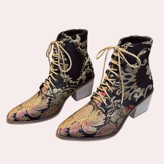 Elegante Bestickte Stiefelette für Damen EB