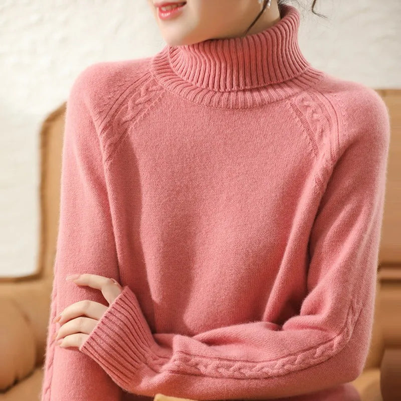 EB | Klassischer Rollkragenpullover Wollmischung Warm und Stilvoll