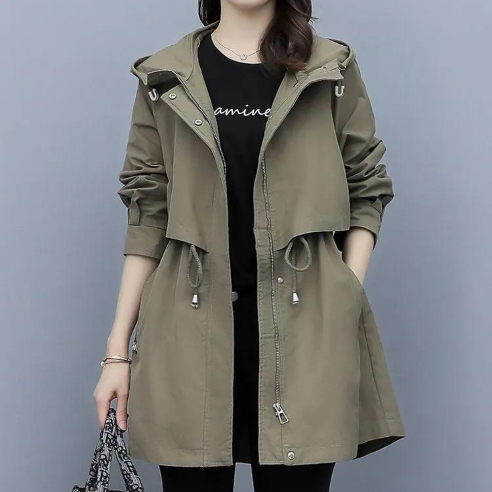EB | Warme Kapuzenjacke mit Schnürung für Damen im Herbst