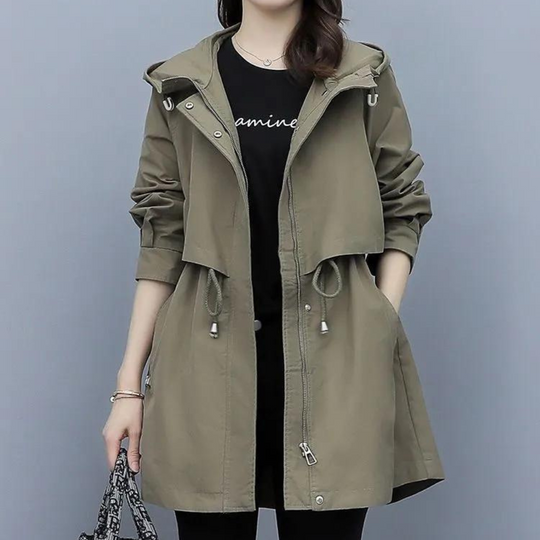 EB | Warme Kapuzenjacke mit Schnürung für Damen im Herbst