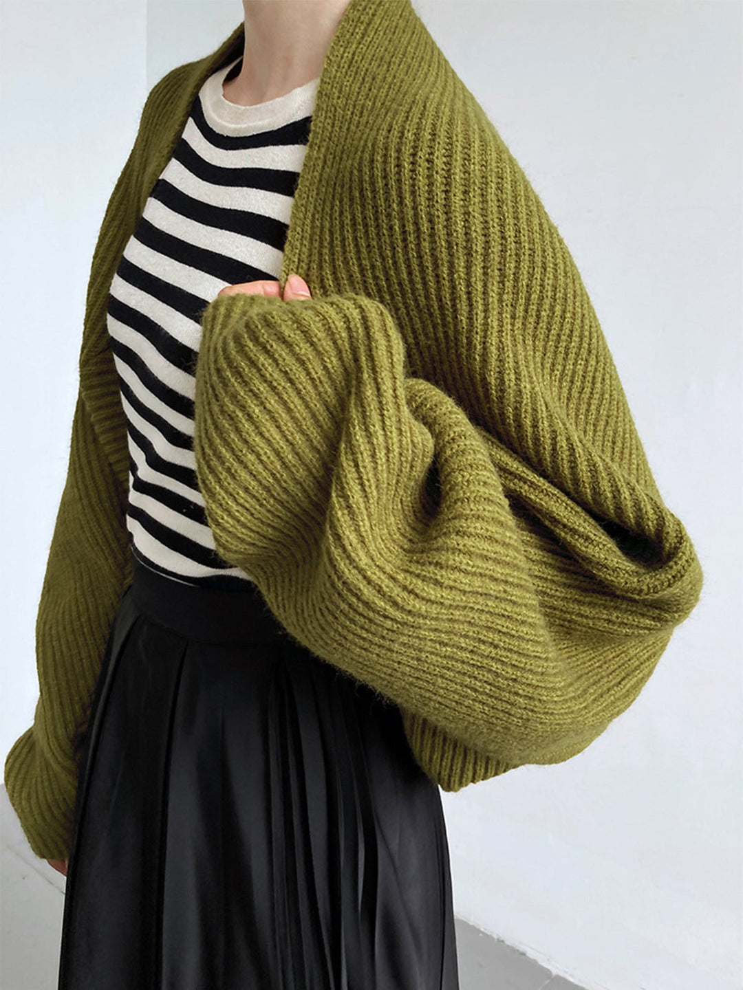 EB | Damen Strick Offene Cardigan mit Langen Ärmeln