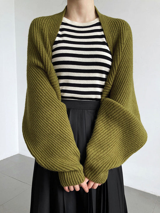 EB | Damen Strick Offene Cardigan mit Langen Ärmeln