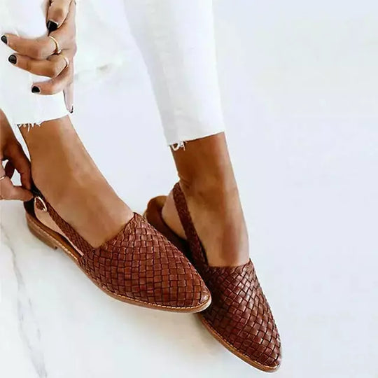 EB Geflochtene Spitze Flache Schuhe