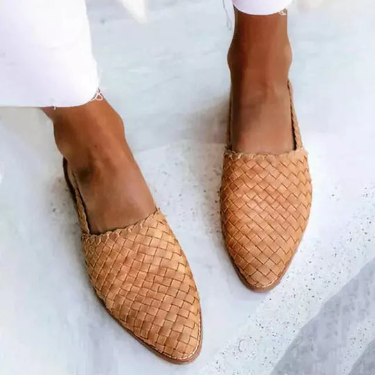 EB Geflochtene Spitze Flache Schuhe