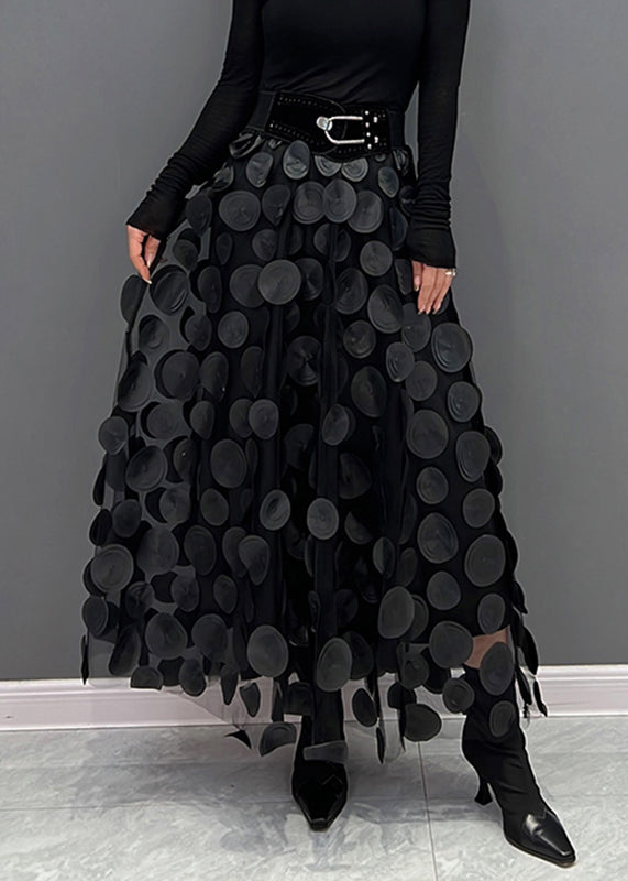 Schicker Damen Rock aus Polka Dot & Tüll-Patchwork | EB