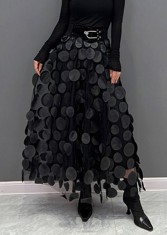 Schicker Damen Rock aus Polka Dot & Tüll-Patchwork | EB