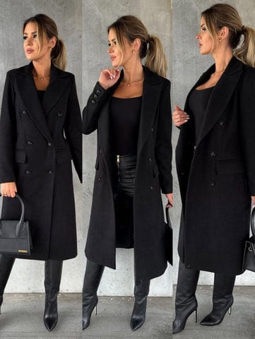 EB | Langer Mantel Eleganter Moderner Stil Ideal für den Herbst