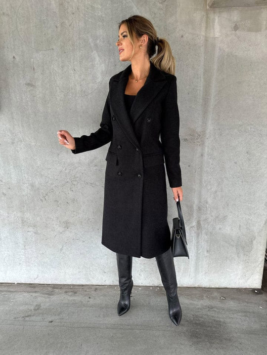 EB | Langer Mantel Eleganter Moderner Stil Ideal für den Herbst