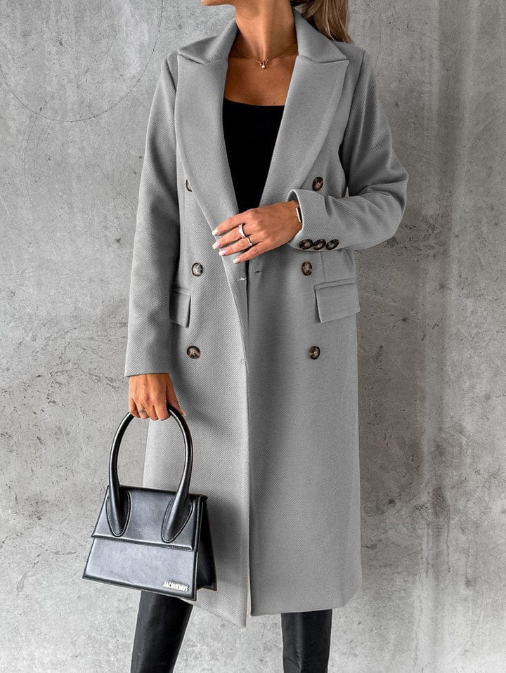 EB | Langer Mantel Eleganter Moderner Stil Ideal für den Herbst