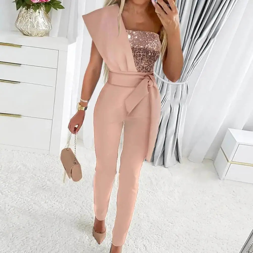 EB - Jumpsuit mit Patchwork und funkelnden Pailletten