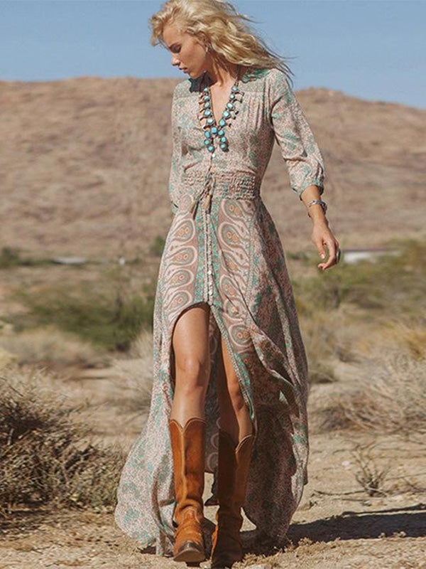 EB | Lange Chiffonkleid mit Rüschen