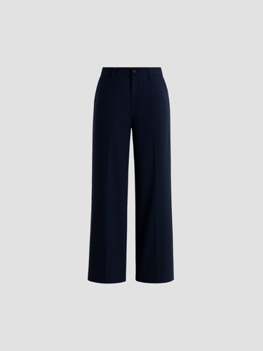EB | Damen Stoffhose mit Weitem Bein und Hoher Taille