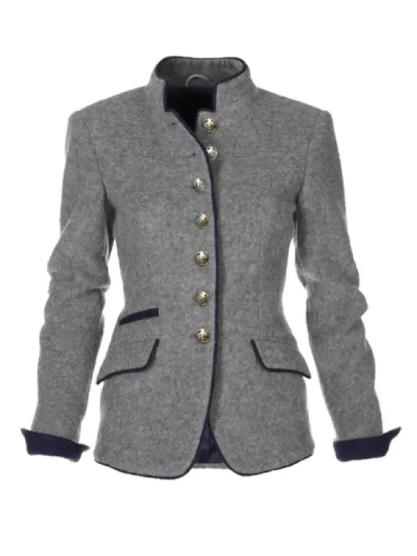 EB | Hoher Kragen Damen Winterjacke Gepolstert Lange Passform