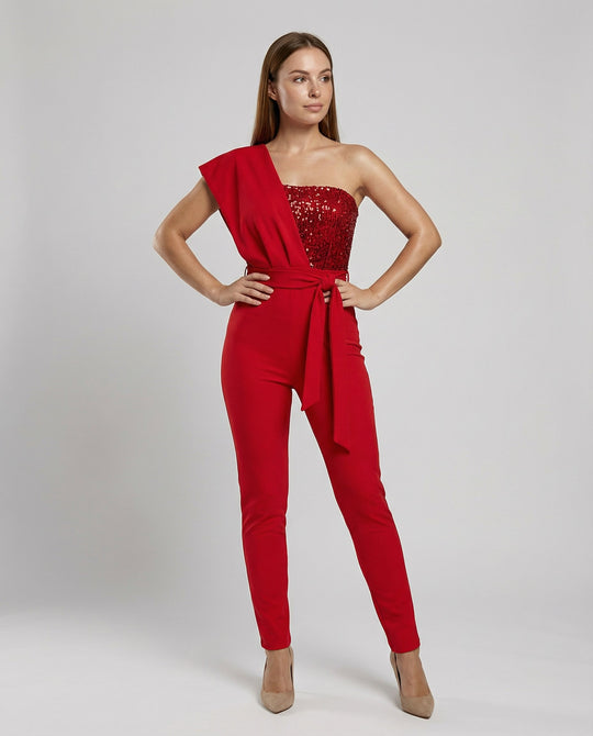Patchwork Pailletten Jumpsuit Damen | EB