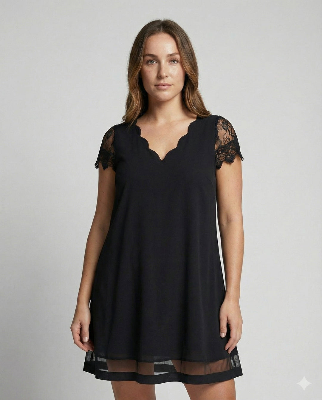 Elegantes Detail Kleid Damen | EB
