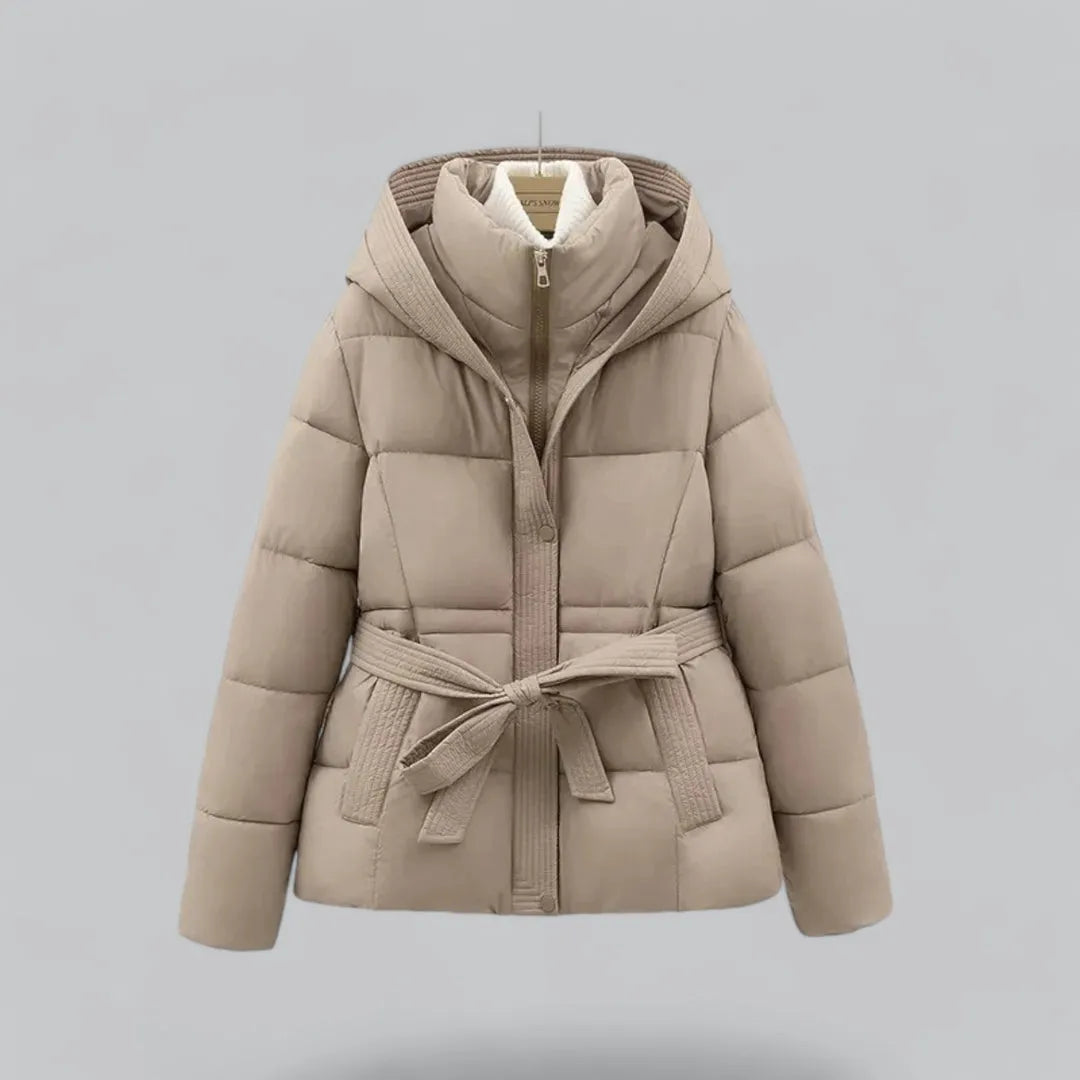EB | Kapuzenpufferjacke mit Gürtel