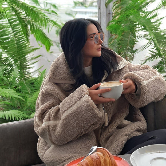 EB | Oversized Fleecejacke mit Stehkragen
