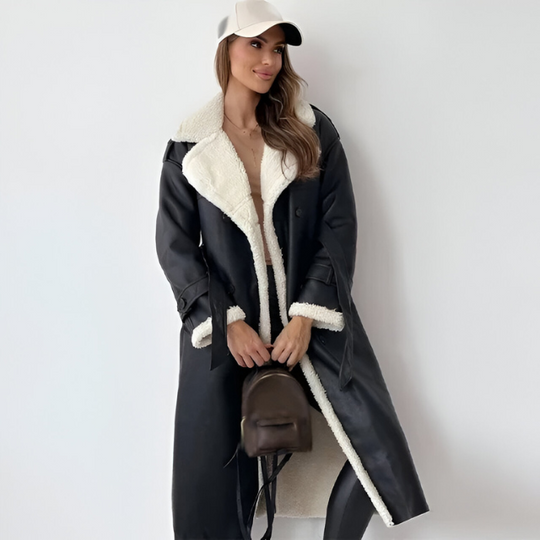 EB | Winterjacke Aus Pu-Leder mit Fleecefutter