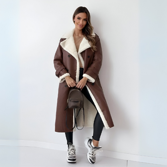 EB | Winterjacke Aus Pu-Leder mit Fleecefutter