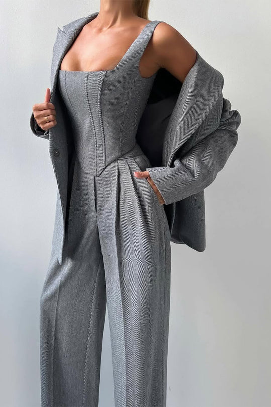 EB | Dreiteiliger Anzug mit Doppeltem Blazer
