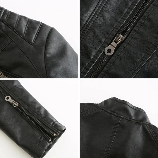 EB | Stilvolle Leder Damenjacke mit Zeitlosem Design