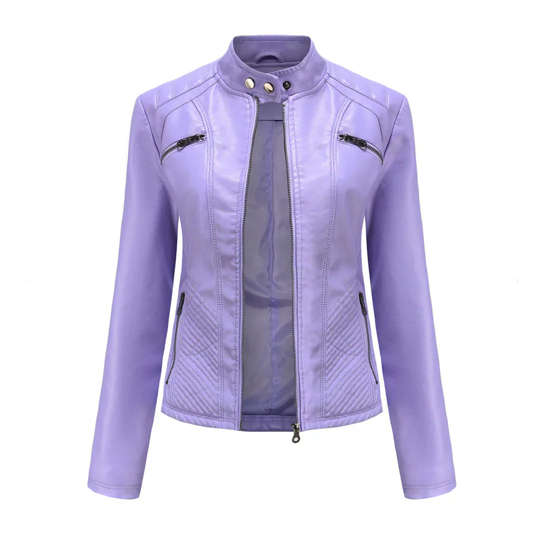 EB | Stilvolle Leder Damenjacke mit Zeitlosem Design