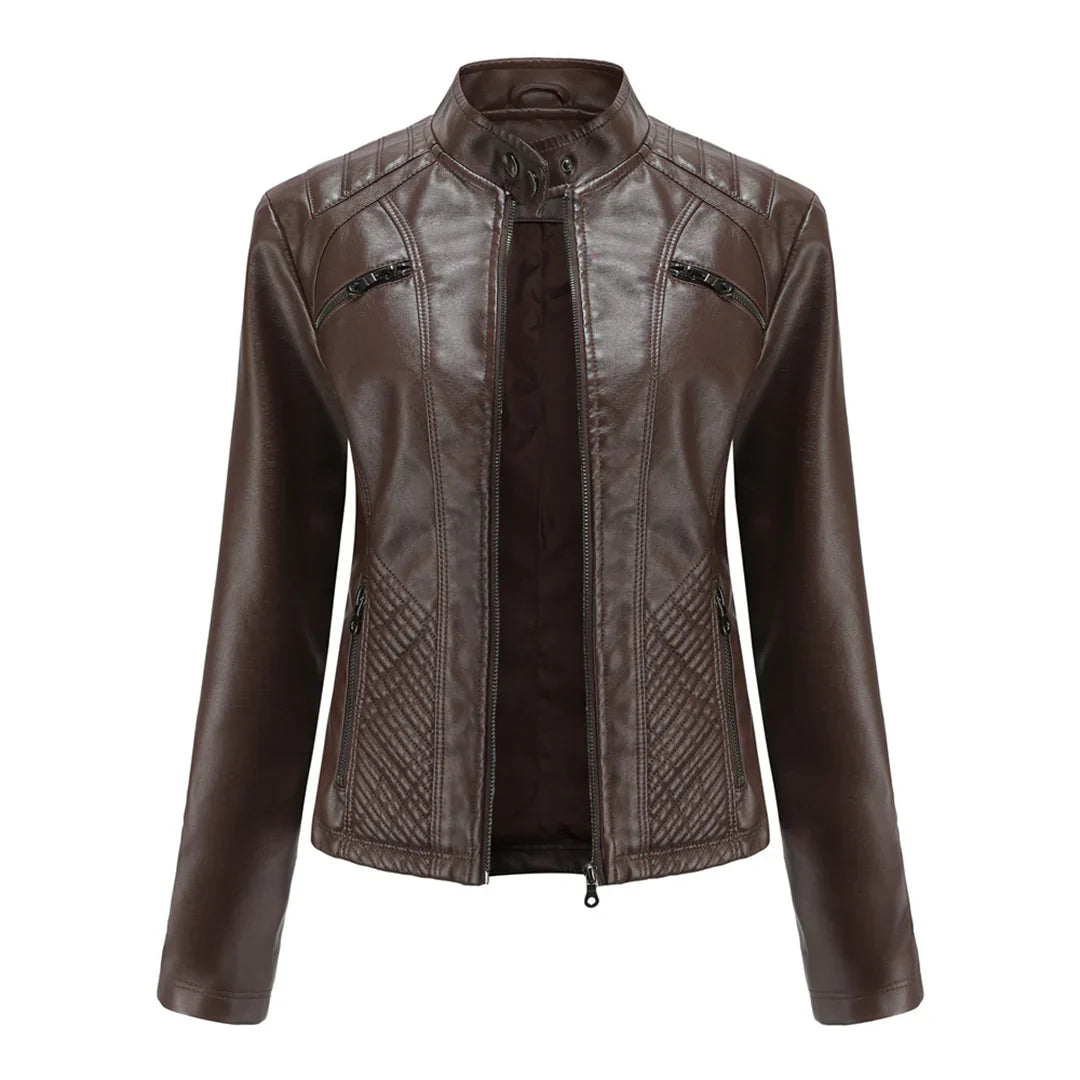 EB | Stilvolle Leder Damenjacke mit Zeitlosem Design