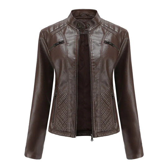 EB | Stilvolle Leder Damenjacke mit Zeitlosem Design