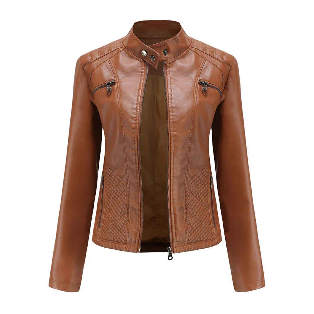 EB | Stilvolle Leder Damenjacke mit Zeitlosem Design