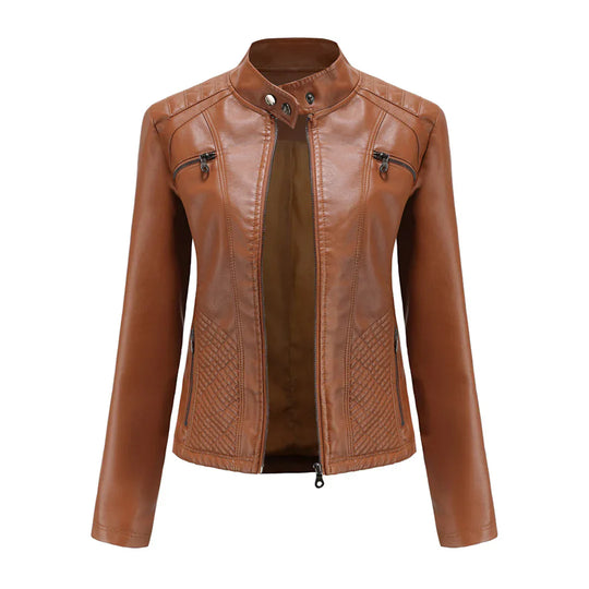 EB | Stilvolle Leder Damenjacke mit Zeitlosem Design