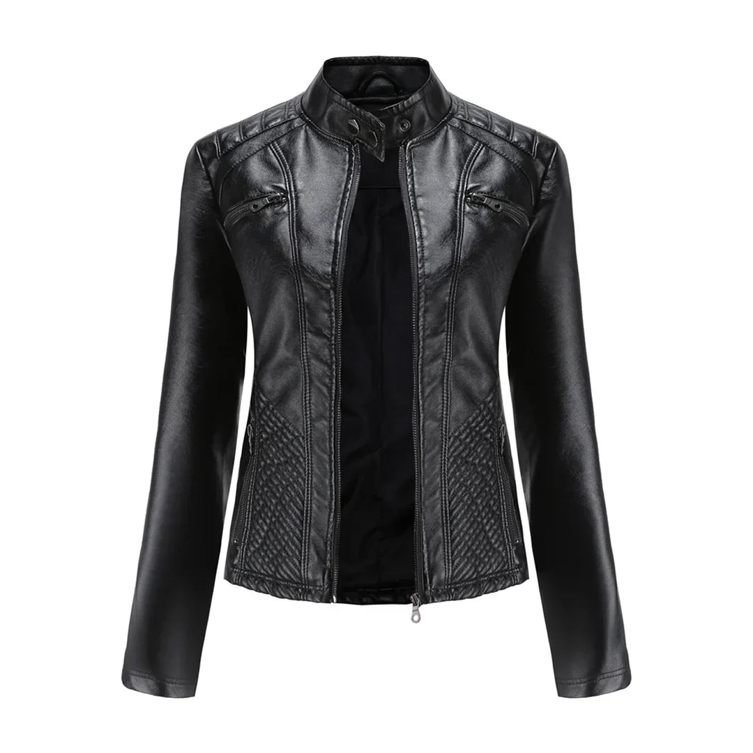 EB | Stilvolle Leder Damenjacke mit Zeitlosem Design