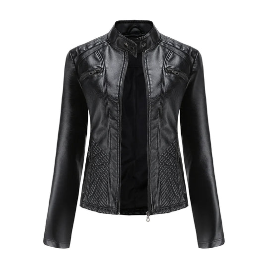 EB | Stilvolle Leder Damenjacke mit Zeitlosem Design
