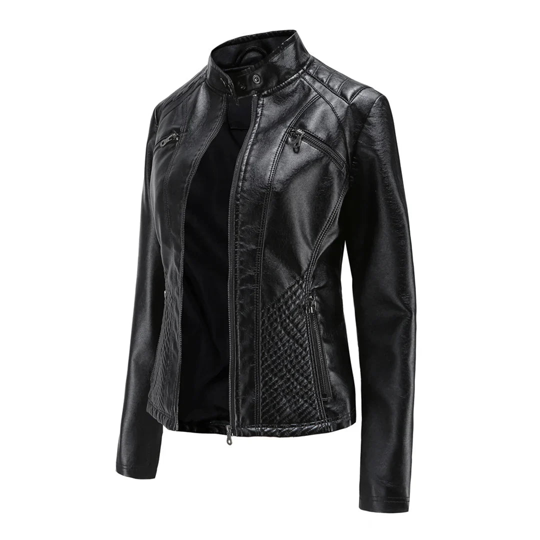 EB | Stilvolle Leder Damenjacke mit Zeitlosem Design