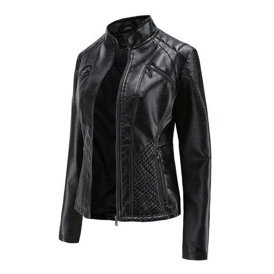 EB | Stilvolle Leder Damenjacke mit Zeitlosem Design
