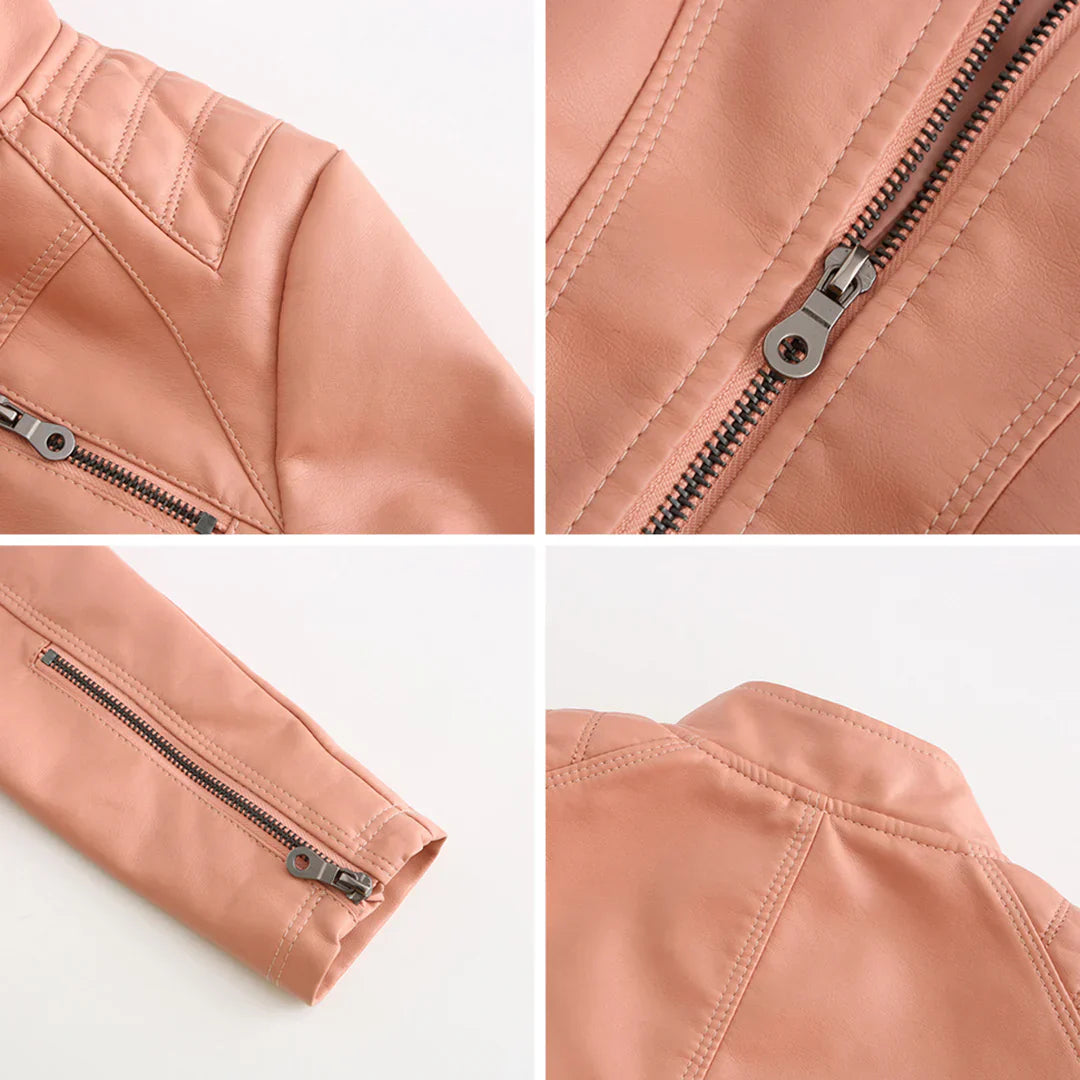 EB | Stilvolle Leder Damenjacke mit Zeitlosem Design