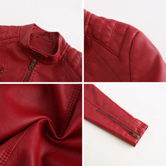 EB | Stilvolle Leder Damenjacke mit Zeitlosem Design