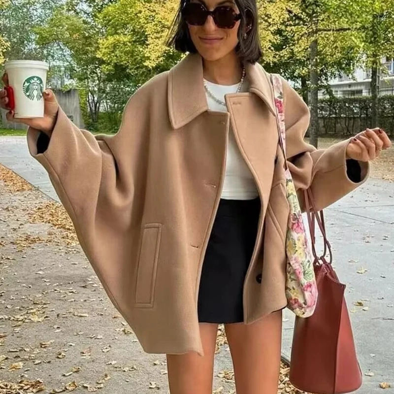 EB | Bequemer Oversized Wintermantel für Frauen mit warmen langen Ärmeln