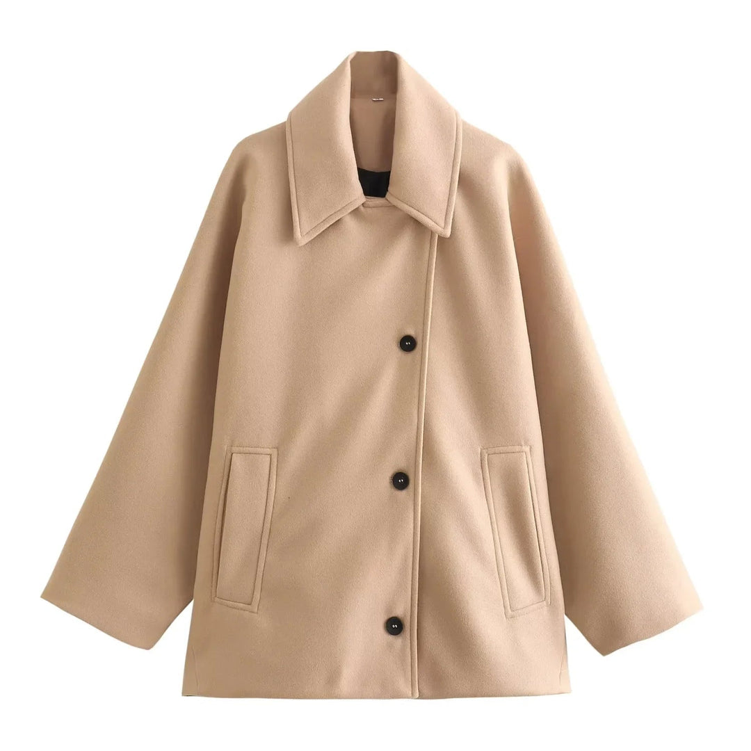 EB | Bequemer Oversized Wintermantel für Frauen mit warmen langen Ärmeln