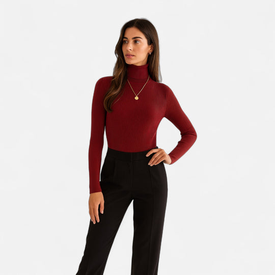 EB | Rollkragenpullover Langarm Gerippt