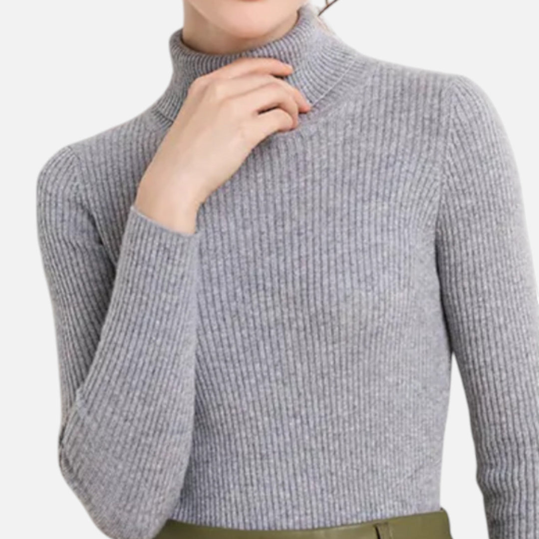 EB | Rollkragenpullover Langarm Gerippt