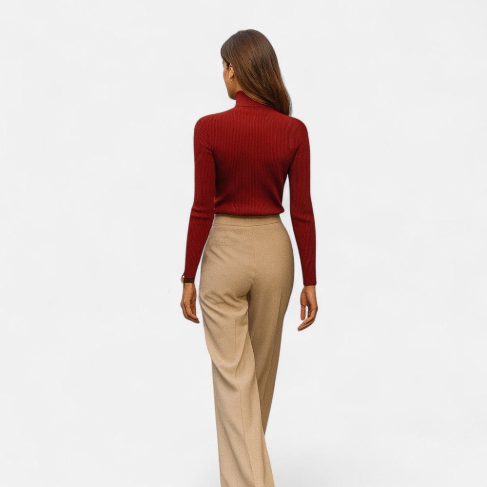 EB | Rollkragenpullover Langarm Gerippt