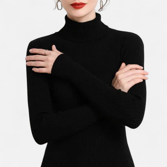 EB | Rollkragenpullover Langarm Gerippt