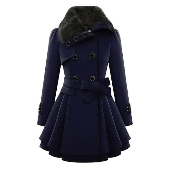 EB | Wollmix-Trenchcoat - eleganter langer Wintermantel