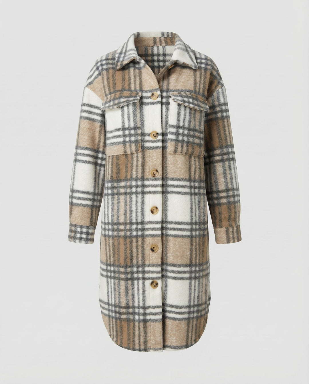 Karierter Damenmantel Herbst Elegant | EB