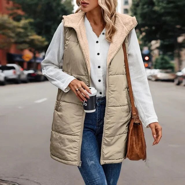 EB | Damen Weste mit Fleece und Kapuze