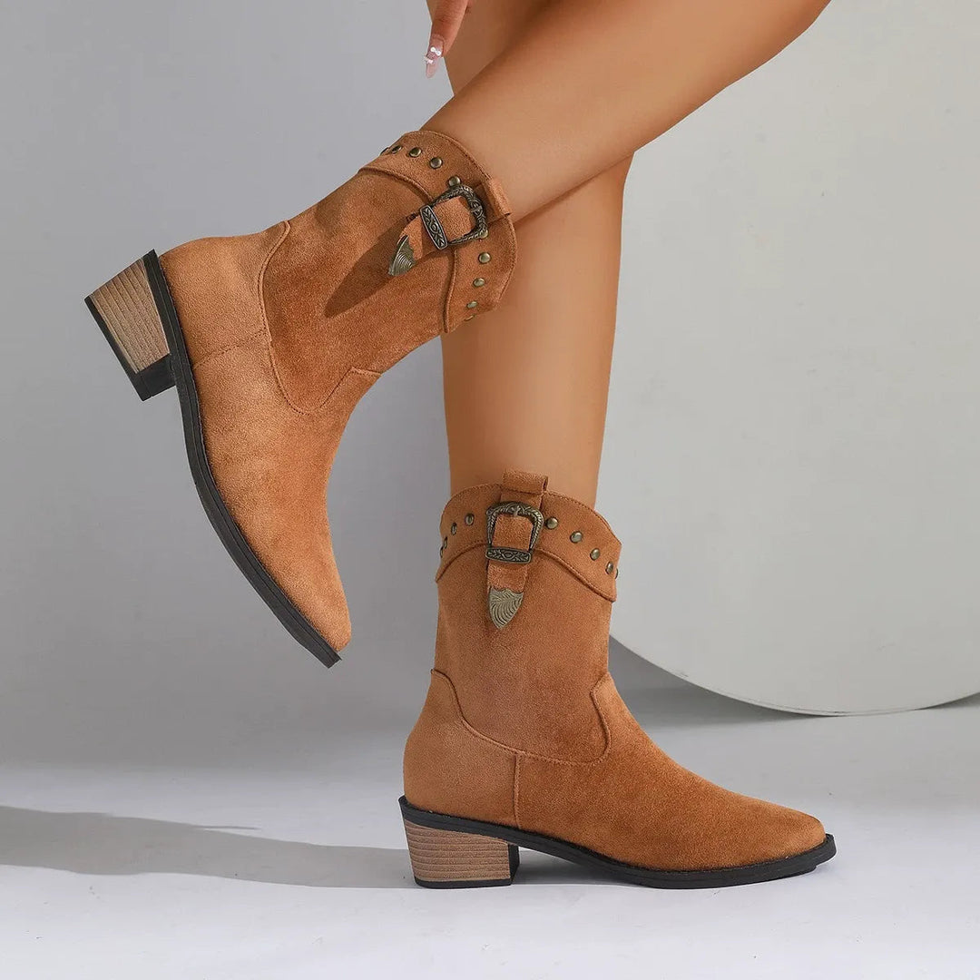 EB | Bestickte Mid-Tube-Stiefel für Frauen – Schickes & Stilvolles Design