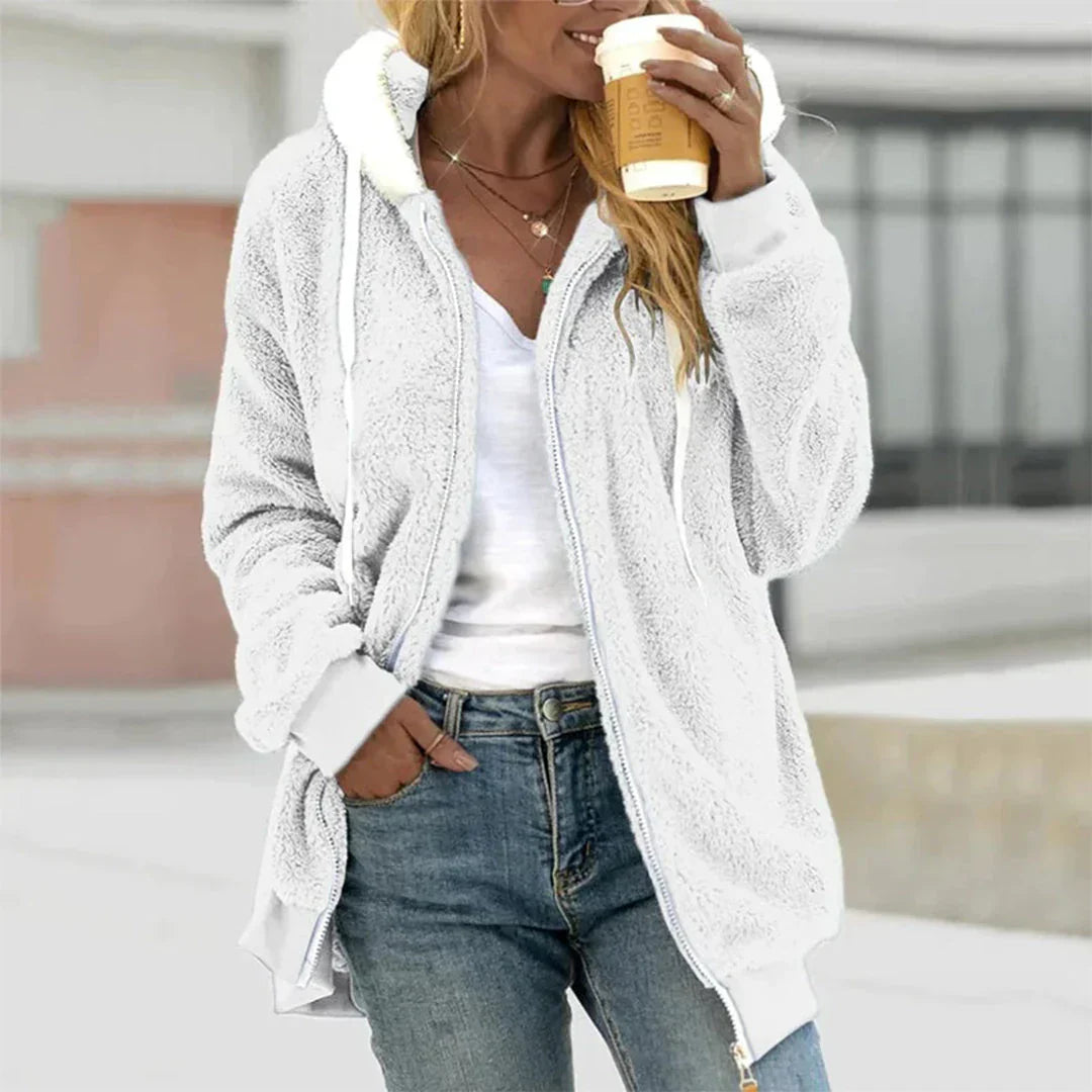 EB | Kuschelige Damen Teddyjacke Mit Warmer Kapuze