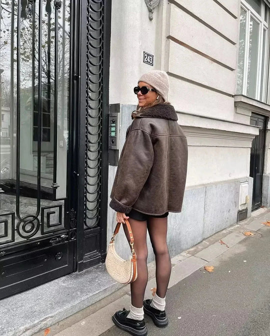 EB | Premium Damen Lederjacke für eleganten Winterstil